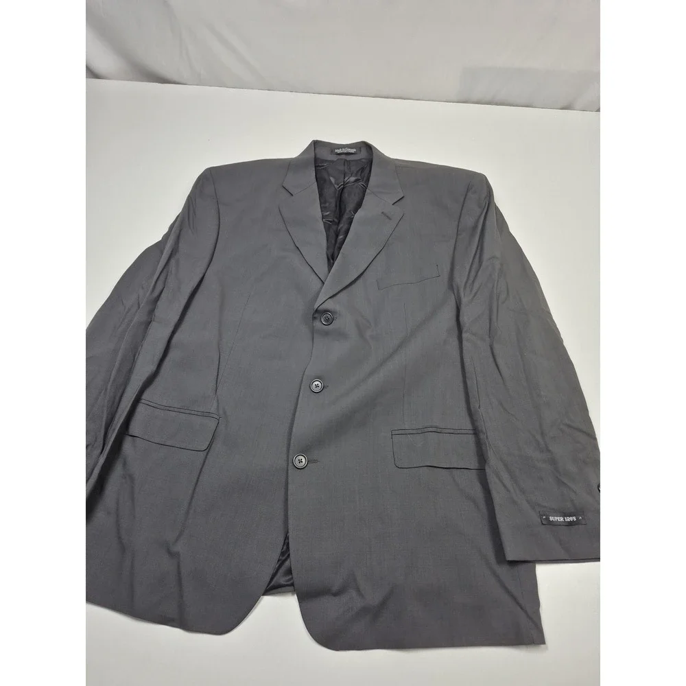 VTG Suit Mens 48 Gray Super 120s Wool 2 Piece 42x36 Business Wedding Canada NWT